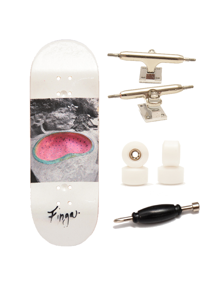 Finga dřevěný fingerboard profesionální - Design - Spot bílá