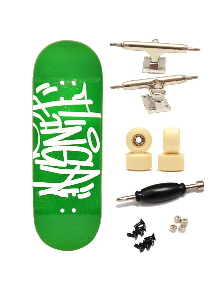 Finga dřevěný fingerboard profesionální - Design - Tag zelená