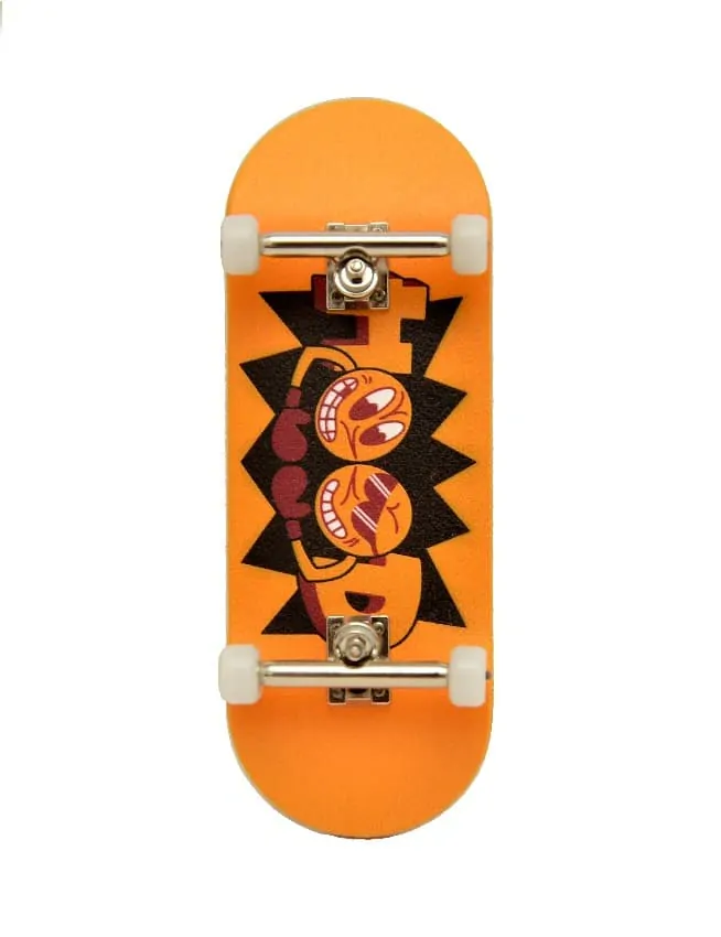 HOOD dřevěný fingerboard - Logo - oranžová 34mm