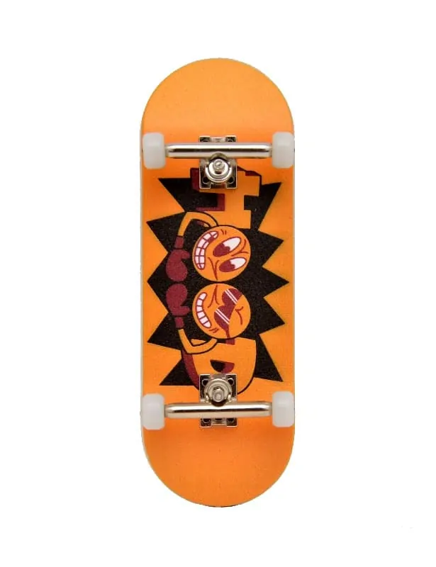 HOOD dřevěný fingerboard - Logo - oranžová 32mm