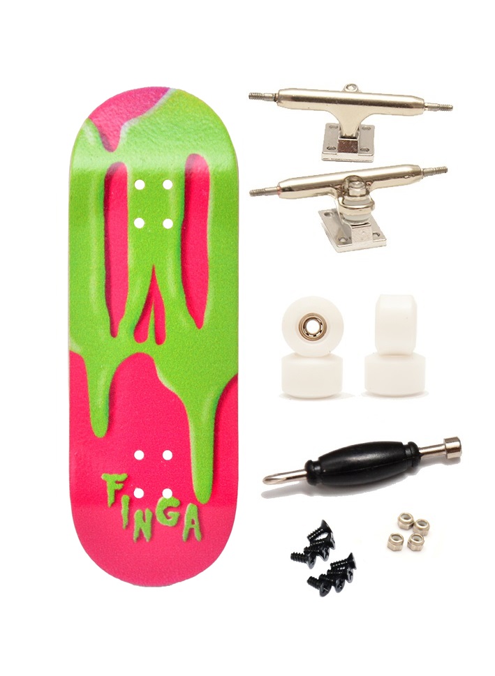 Finga dřevěný fingerboard profesionální - Design - Toxic slime