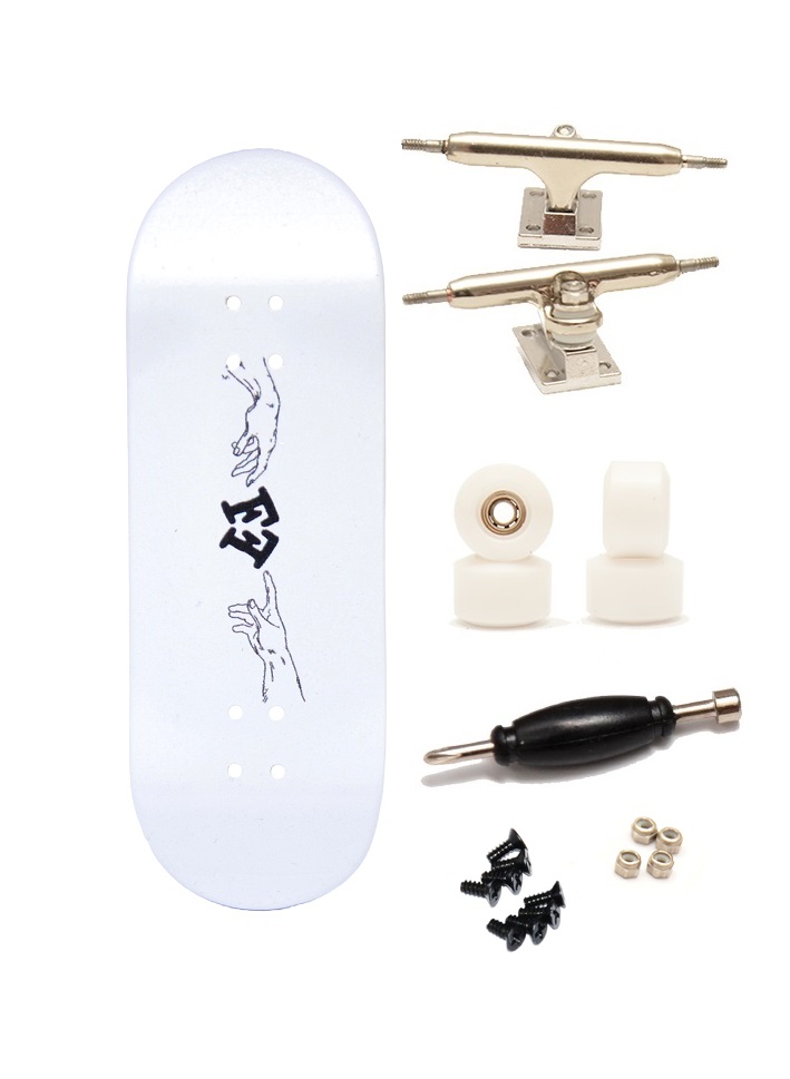 Finga dřevěný fingerboard profesionální - Design DIP - God's touch bílá