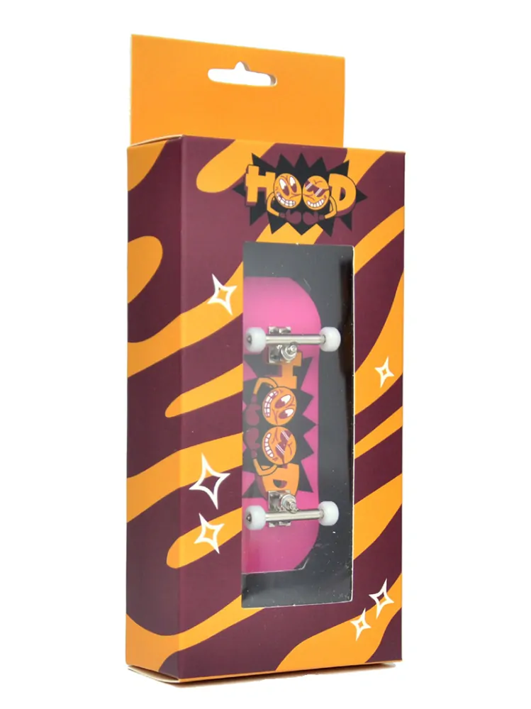 HOOD dřevěný fingerboard - Logo - magenta 34mm
