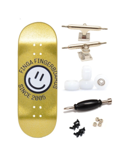 Finga dřevěný fingerboard - Design DIP - Happy since 2005 zlatá