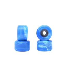 Fingerboard urethanová kolečka - swirl bílá/modrá