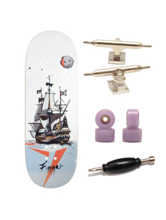 Finga dřevěný fingerboard profesionální - Design - Loď bílá