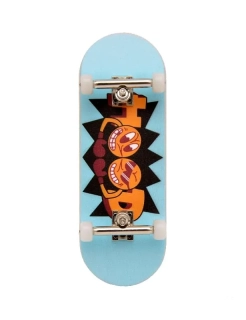 HOOD dřevěný fingerboard - Logo - tyrkysová 32mm