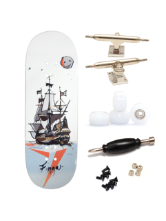 Finga dřevěný fingerboard - Design - Loď bílá