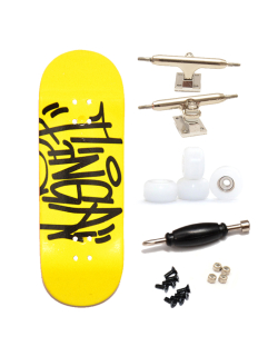 Finga dřevěný fingerboard - Design - Tag žlutá