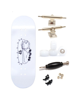 Finga dřevěný fingerboard - Design DIP - Seafood dreams bílá