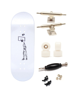 Finga dřevěný fingerboard profesionální - Design DIP - Head in the game bílá