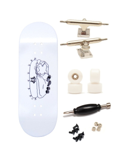 Finga dřevěný fingerboard profesionální - Design DIP - Seafood dreams bílá